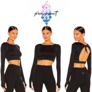 FP Movement x Free People Very Prairie Layer Cropped Top Black XS